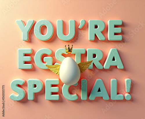 Wallpaper Mural Egg with crown and fun letters expressing uplifting compliment. Torontodigital.ca
