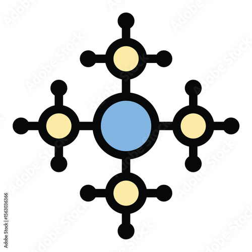 Network icon flat line style illustration representing digital connectivity and data exchange, suitable for technology, communication systems, and IT infrastructure projects