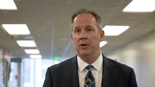 Professional Businessman Explaining Strategy in Modern Office Setting