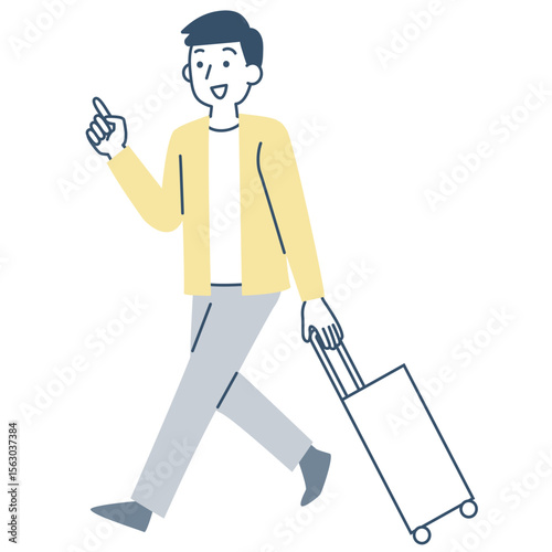 旅行に行く若い男性