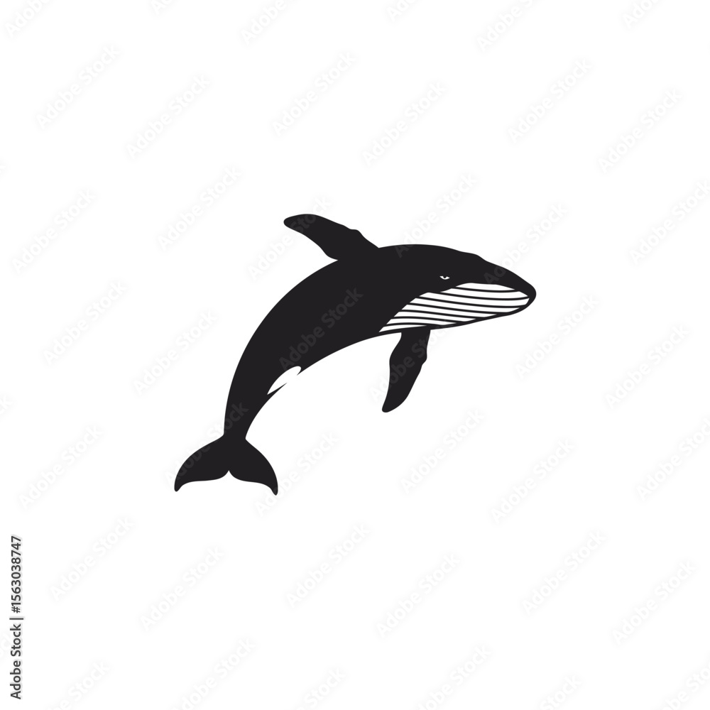 Fototapeta premium Whale Diving Silhouette