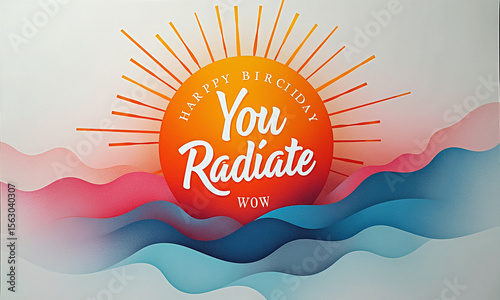 Wallpaper Mural Colorful abstract sunrise with words encouraging inner radiance. Torontodigital.ca