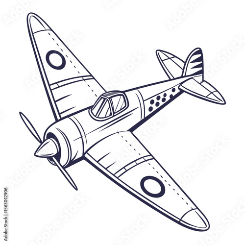 Flat Vector Illustration of Airplane Flying Isolated on White Background

