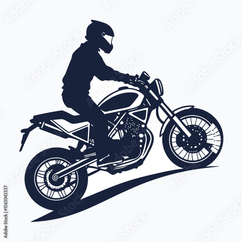 A motor bike rider riding fast in a cornering way