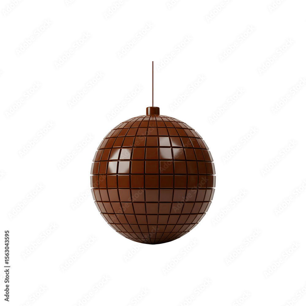 Fototapeta premium Chocolate shaped like world globe with grid texture for international product branding