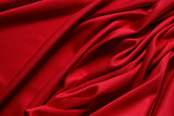 Beautiful red velvet curtain with folds as background