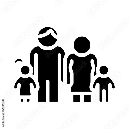 Family Group Vector Glyph Icon Design