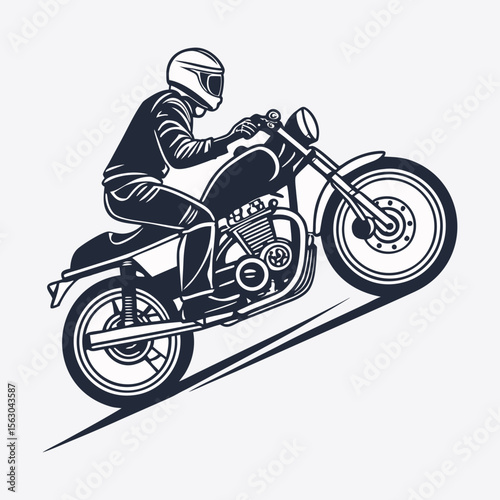 A motor bike rider riding fast in a cornering way