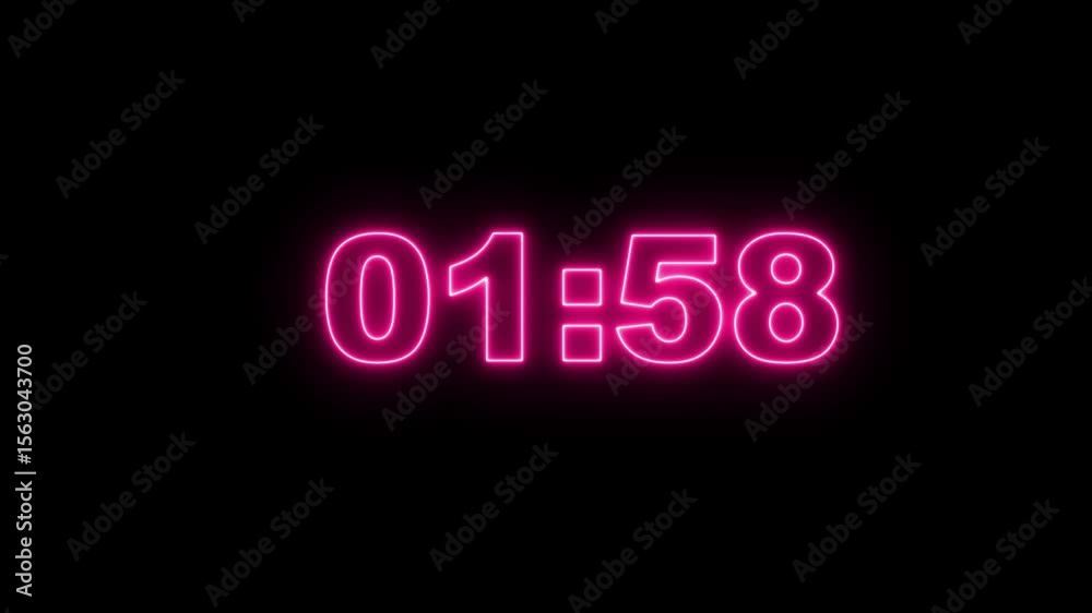 Digital 2 minutes countdown, 2 minute timer countdown animation, seconds on transparent background 120 second countdown timer, Countdown video. 
