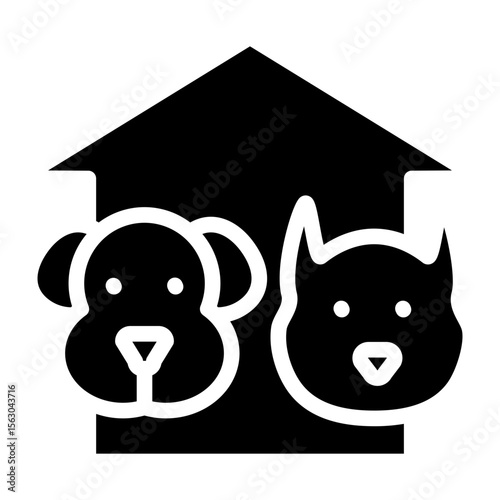 Pets Shelter Vector Glyph Icon Design