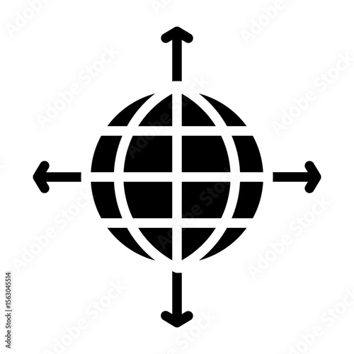 Geographic Expansion Vector Glyph Icon Design