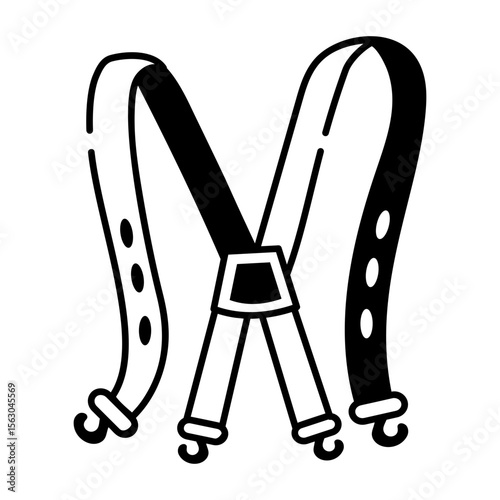 A drawing style icon depicting harness belt
