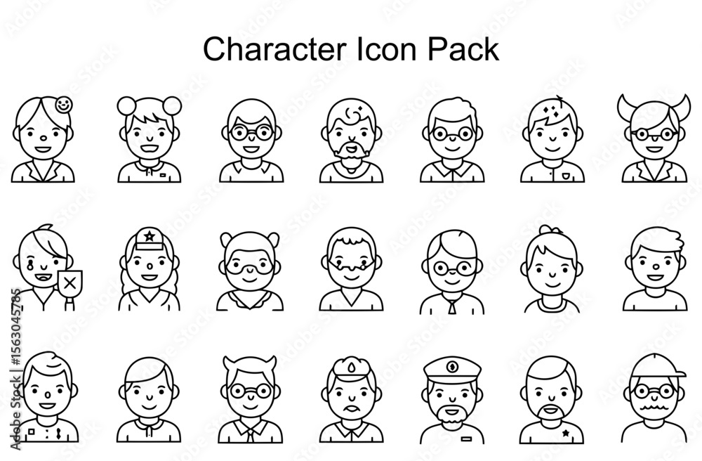 Fototapeta premium Character Icon Pack