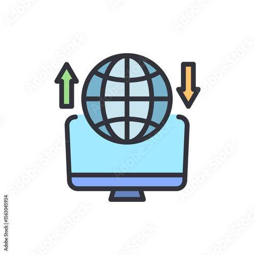 Conceptual Illustration Of Global Network Communication And Data Exchange