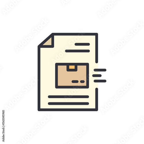 Delivery Confirmation Notice With Box Icon On A Paper Document