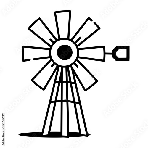 A sketchy style icon representing windmill
