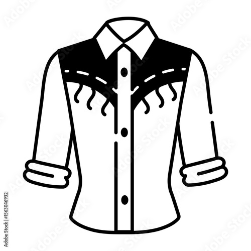 A doodle style icon showing cowboy shirt

