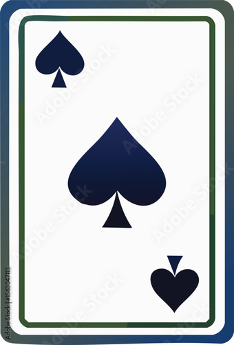 Vector Ace of Spades Playing Card with Minimalist Design, Bold Symbols, and Clean White Background