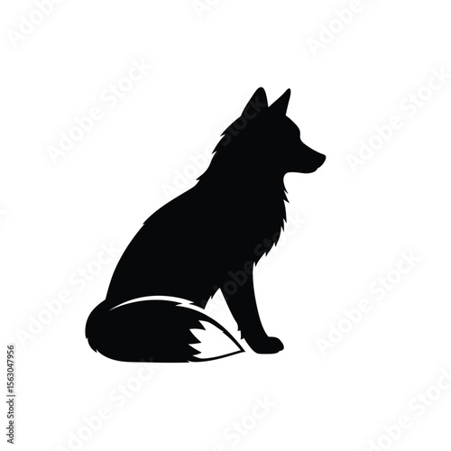 Fox Sitting Silhouette