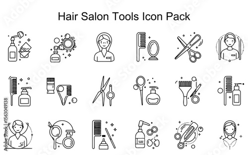Hair Salon Tools Icon Set