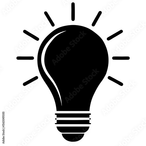 light bulb idea creative silhouette icon vector design clipart