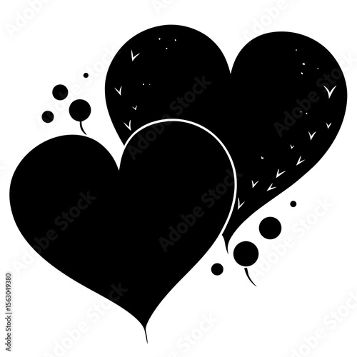 valentine hearts love silhouette icon vector design clipart