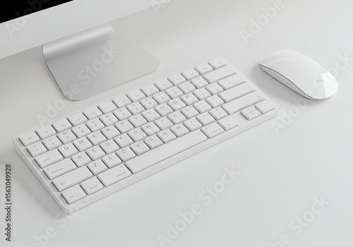 White Keyboard and Mouse on a Clean Desk