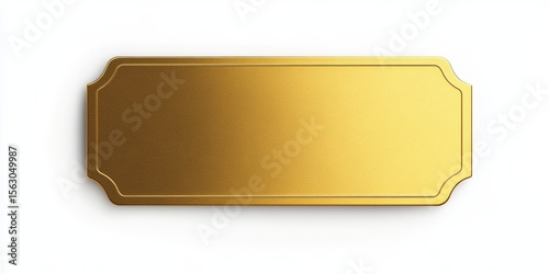 Gold Plaque, Empty, Isolated, Blank
