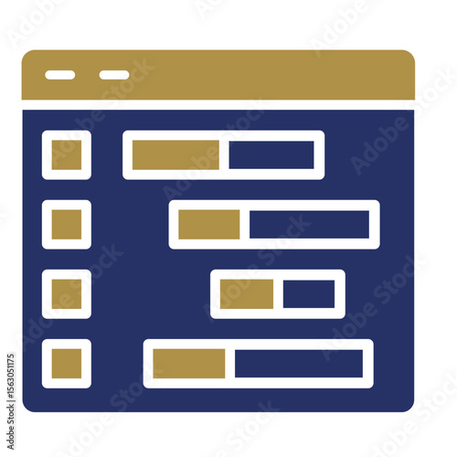 Gantt Chart   Icon Vector Illustration