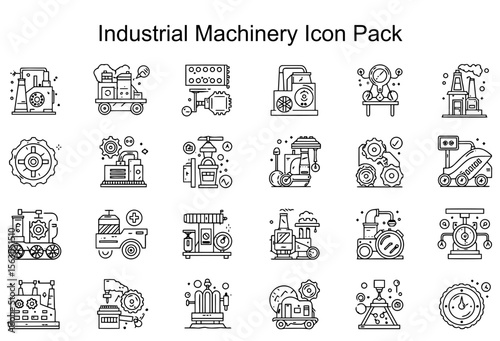 Industrial Machinery Icon Set