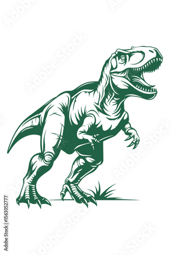 Majestic dinosaur stands proudly with fierce expression and intricate details
