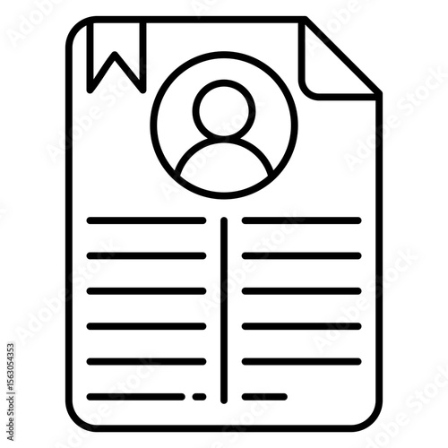 employee resume curriculum line Icon
