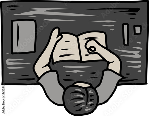 Overhead View of Person Reading Book