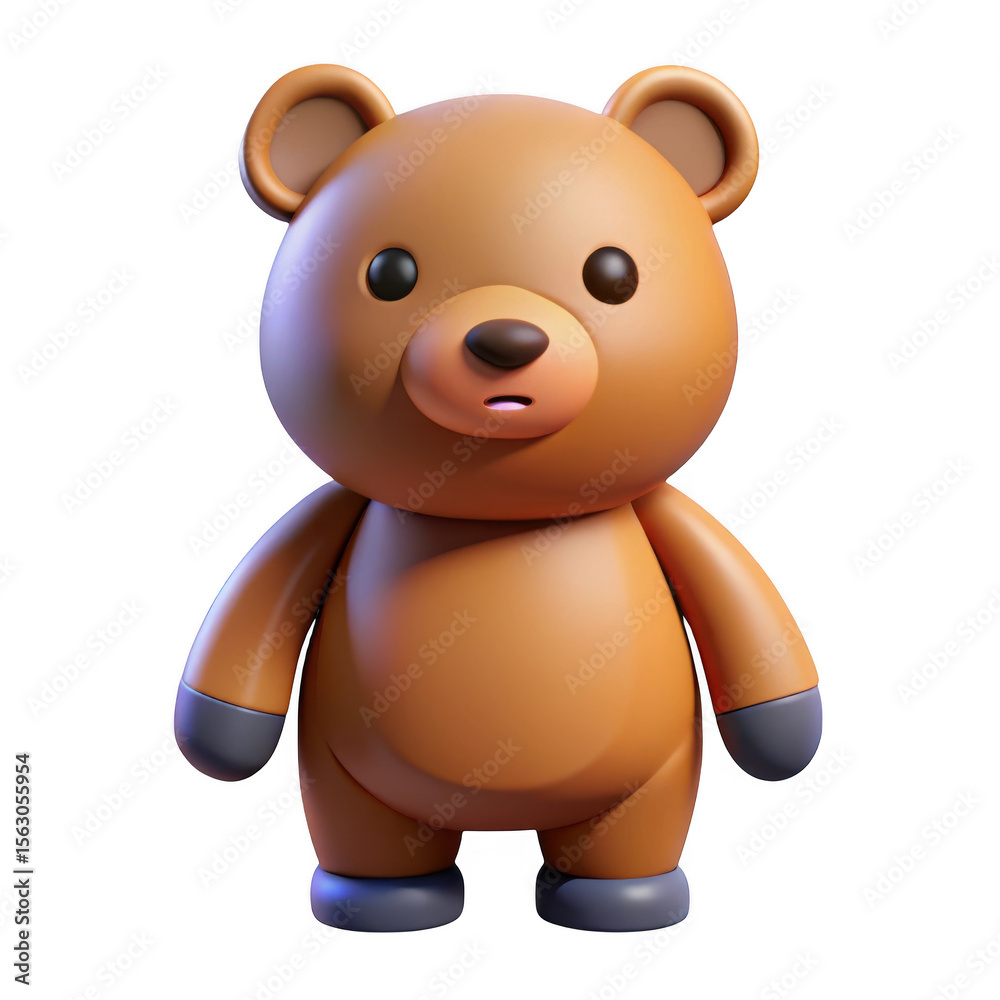 Fototapeta premium 3d teddy bear isolated on transparent background