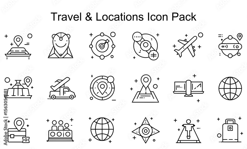 Fototapeta premium Travel & Locations Icon Set