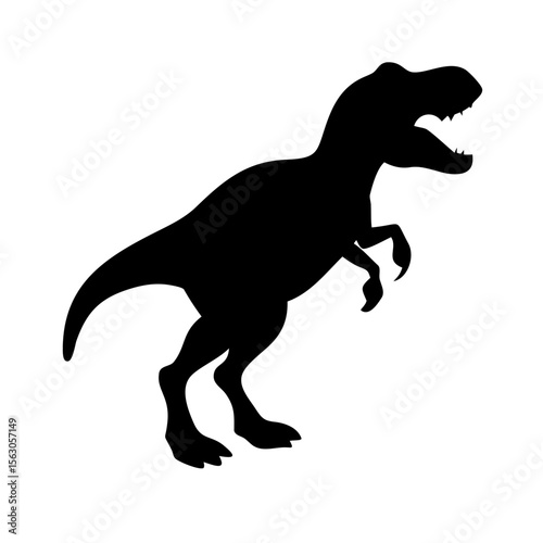 Bold silhouette of a Tyrannosaurus Rex dinosaur.
