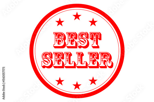 BEST SELLER - BEST SELLER text written on Red Rubber Stamp 
