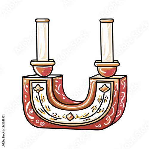 Decorative Candle Holder for Rosh Hashanah Celebrations, Symbolizing Renewal and Reflection for Blogs, Educational Materials, Holiday Content, and Social Media Posts  