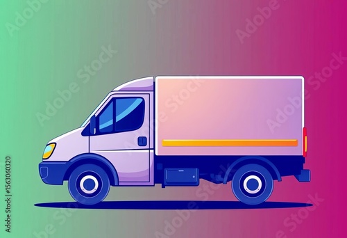 Delivery truck icon, side view, simple design, vector illustration,  truck,  outline