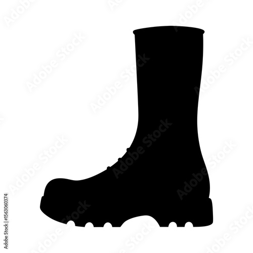 High Cut Black Silhouette Boot for Protection and Rugged Terrain Walking