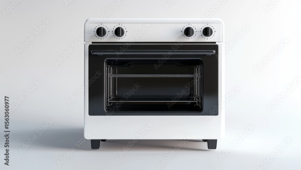 Fototapeta premium Modern White Oven Against Light Background
