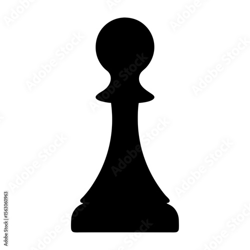 Black chess pawn silhouette against a white background, simple elegant design