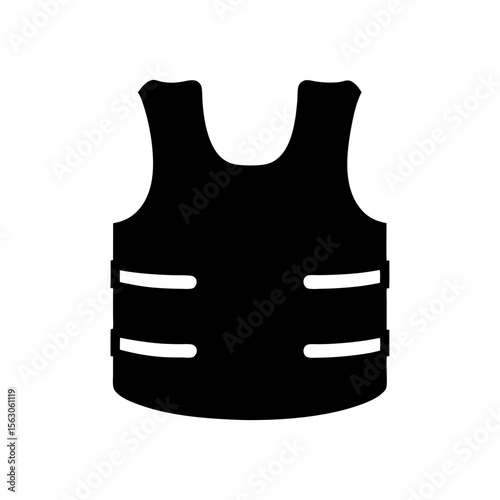 Silhouette of a Black Tactical Vest for Protection and Security Needs