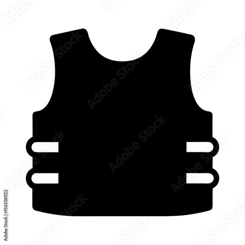 A Simple Graphic of a Black Bulletproof Vest for Protection Purposes