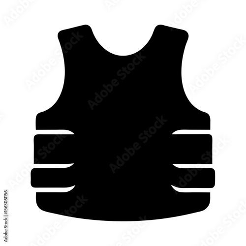 A Black and White Icon Depicting a Body Armor Vest or Bulletproof Vest