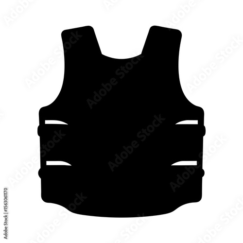 Silhouette of a Black Tactical Vest for Protection and Security Needs