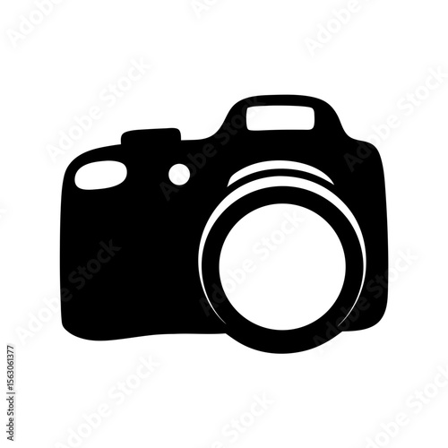 Black and white camera silhouette representing photography and photographic equipment