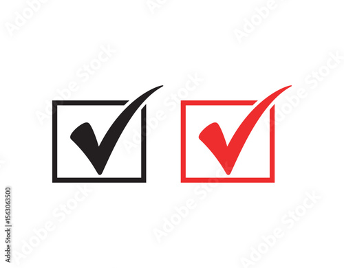 Checkmark in box. Green checkmark in circle and rectangle. Check mark icons. Color full Tick of right, ok and yes. Checkmark Illustration. Vector symbols set. Sign of approved in checklist. Pictogram 