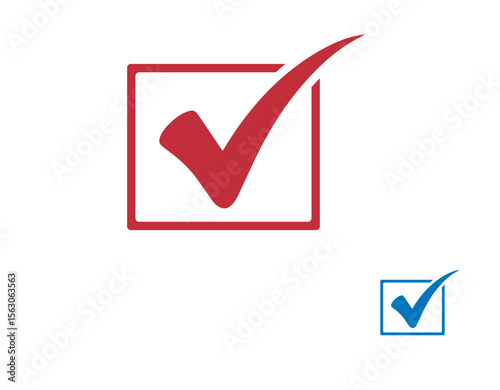  Check mark icon in a box. Check list button icon red and black vector illustration. Creative check mark icon template vector. Green, black check mark icon, check, mark, icon, background, vector, isol