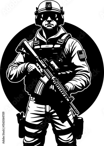  Military Soldiers and Helicopter Silhouette vector bundle